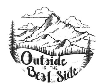 340x270 Mountain Drawing Etsy