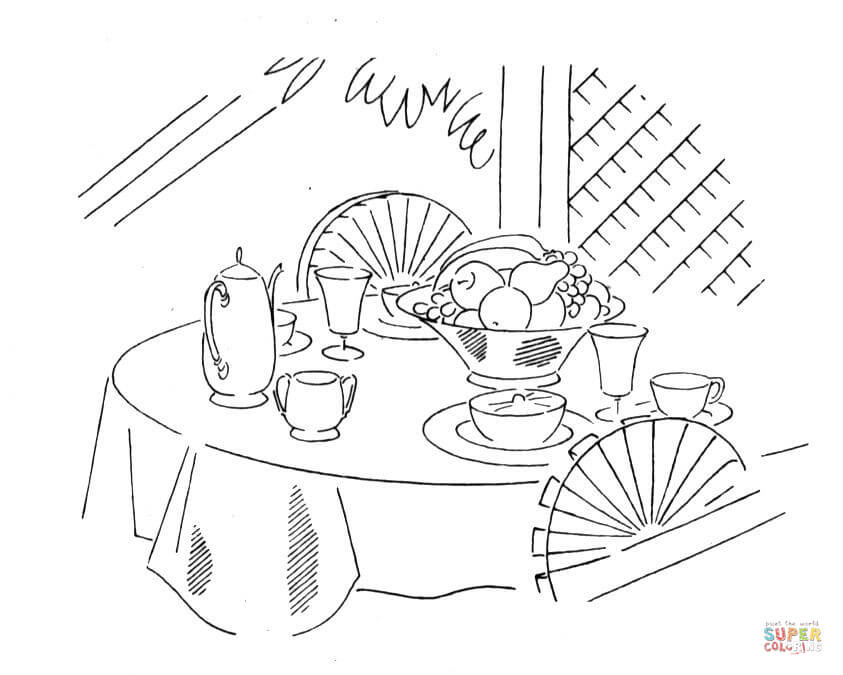 843x675 Tea Table Coloring Page Free Printable Coloring Pages