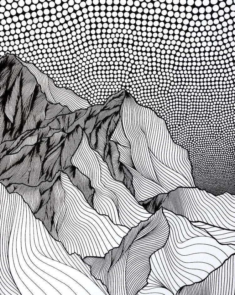 750x938 Artist Draws Countless Lines And Dots To Capture The Majestic