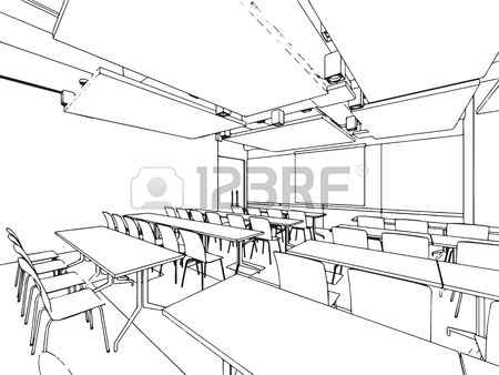 450x338 Interior Outline Sketch Drawing Perspective Of A Space Office