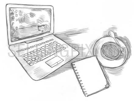 450x334 Engraving Style Hatching Pen Pencil Painting Illustration