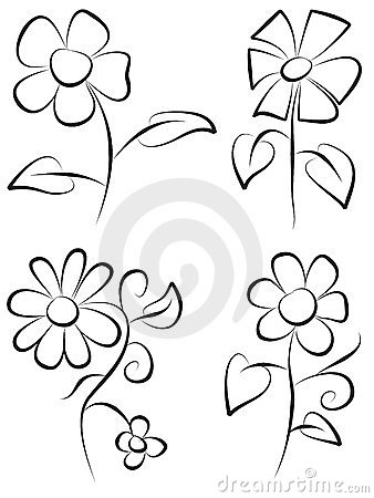 338x450 Hand Draw Flowers By Jan Kacer, Via Dreamstime Line Drawings
