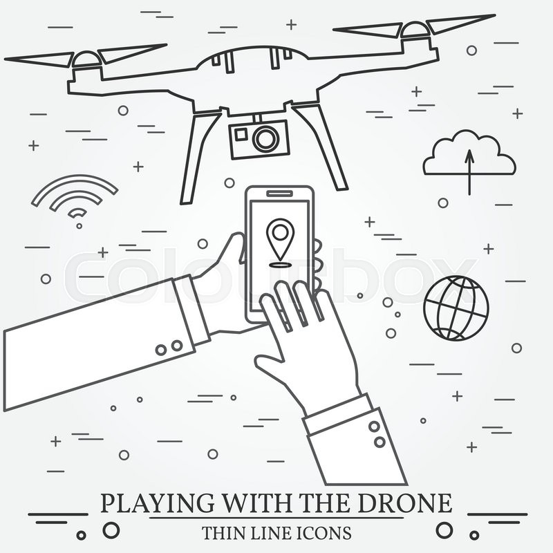 800x800 Playing With The Drone, Copter. Remote Control With Mobile Phones