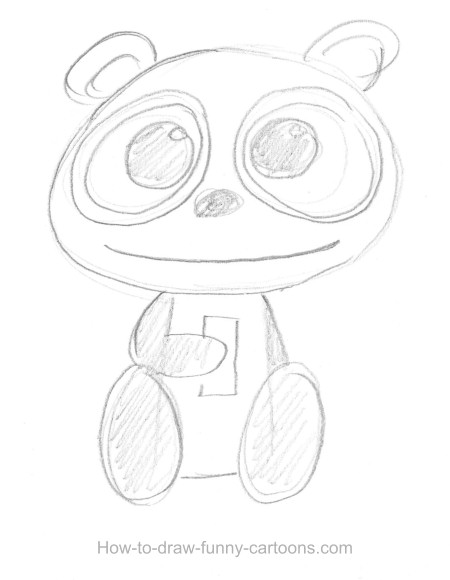 450x580 Panda Drawing (Sketching + Vector)