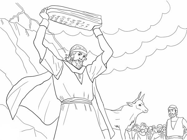 600x450 Moses Breaking The Tablets Of Law Coloring Page Color Luna