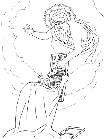 360x480 Moses Receiving The Tablets Coloring Page Free Printable
