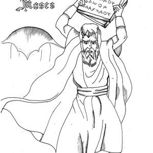 300x300 Stone Tablets About Ten Commandments In Front Of Moses Coloring