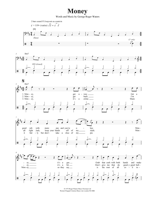 520x672 Money Drum Tab By By Pink Floyd (Drums 39922)