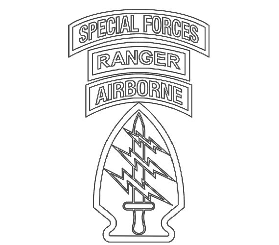 570x500 Us Army Special Forces Patch Wranger Tab Vector Files Dxf