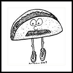 250x250 Taco Mustache Drawing By Karl Addison