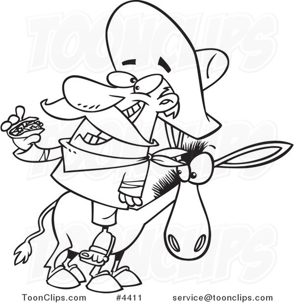 581x600 Cartoon Blacknd White Line Drawing Of Mexican Guy Eating