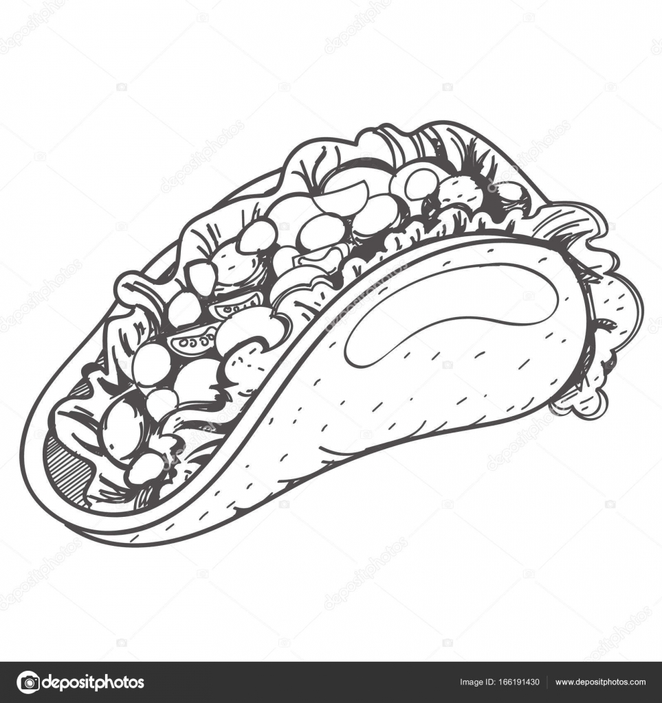 963x1024 Traditional Mexican Taco Logo. Stock Vector Filkusto