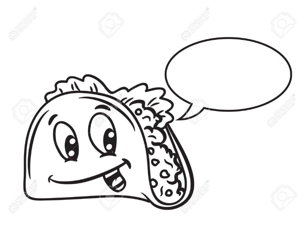 1024x827 Best 15 Top Cartoon Tacos With Bubble Speech Stock Vector Taco