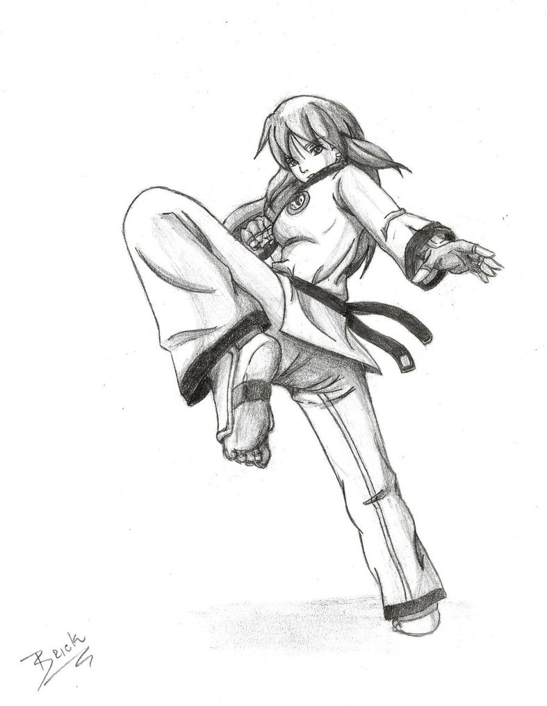 787x1016 Taekwondo Kicks Animated Girl
