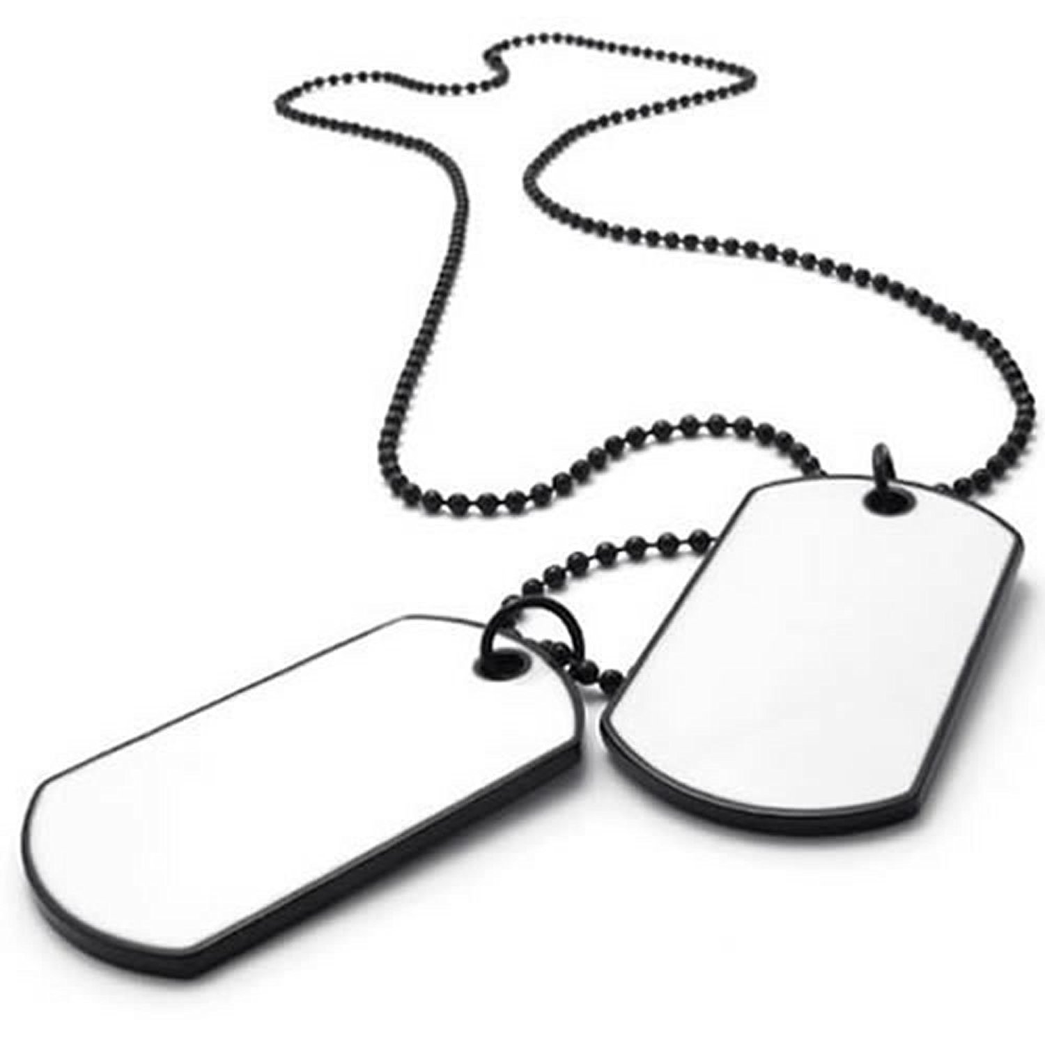 1500x1500 Konov Army Style 2pcs Dog Tag Pendant Mens Necklace Chain, White
