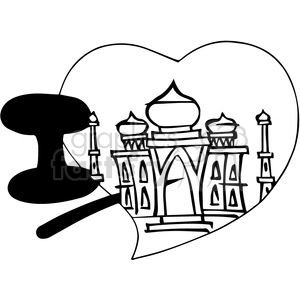 300x300 Royalty Free I Love Taj Mahal Outline 390761 Vector Clip Art Image