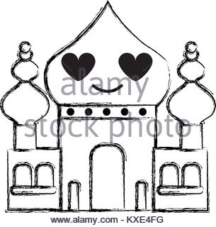 305x320 Figure Funny Taj Mahal Kawaii Cartoon Stock Vector Art
