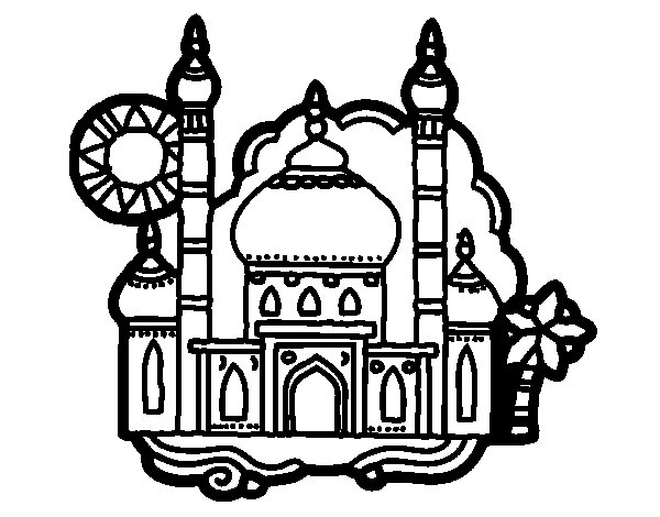 600x470 Taj Mahal Coloring Page