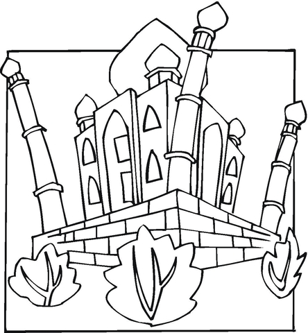 444x480 Taj Mahal Coloring Page Free Printable Coloring Pages