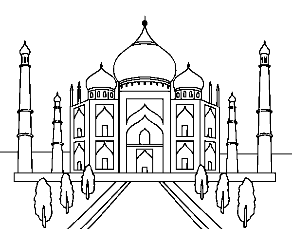 600x470 The Taj Mahal Coloring Page