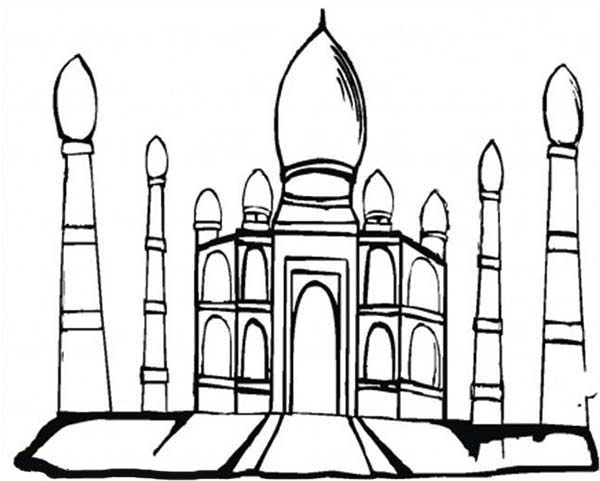 600x481 Awesome Picture Of Taj Mahal Coloring Page