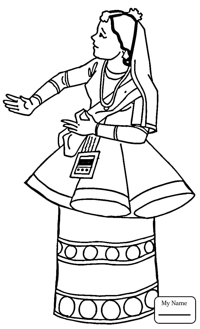 765x1259 India Countries Cultures Indian Woman And Taj Mahal Coloring Pages