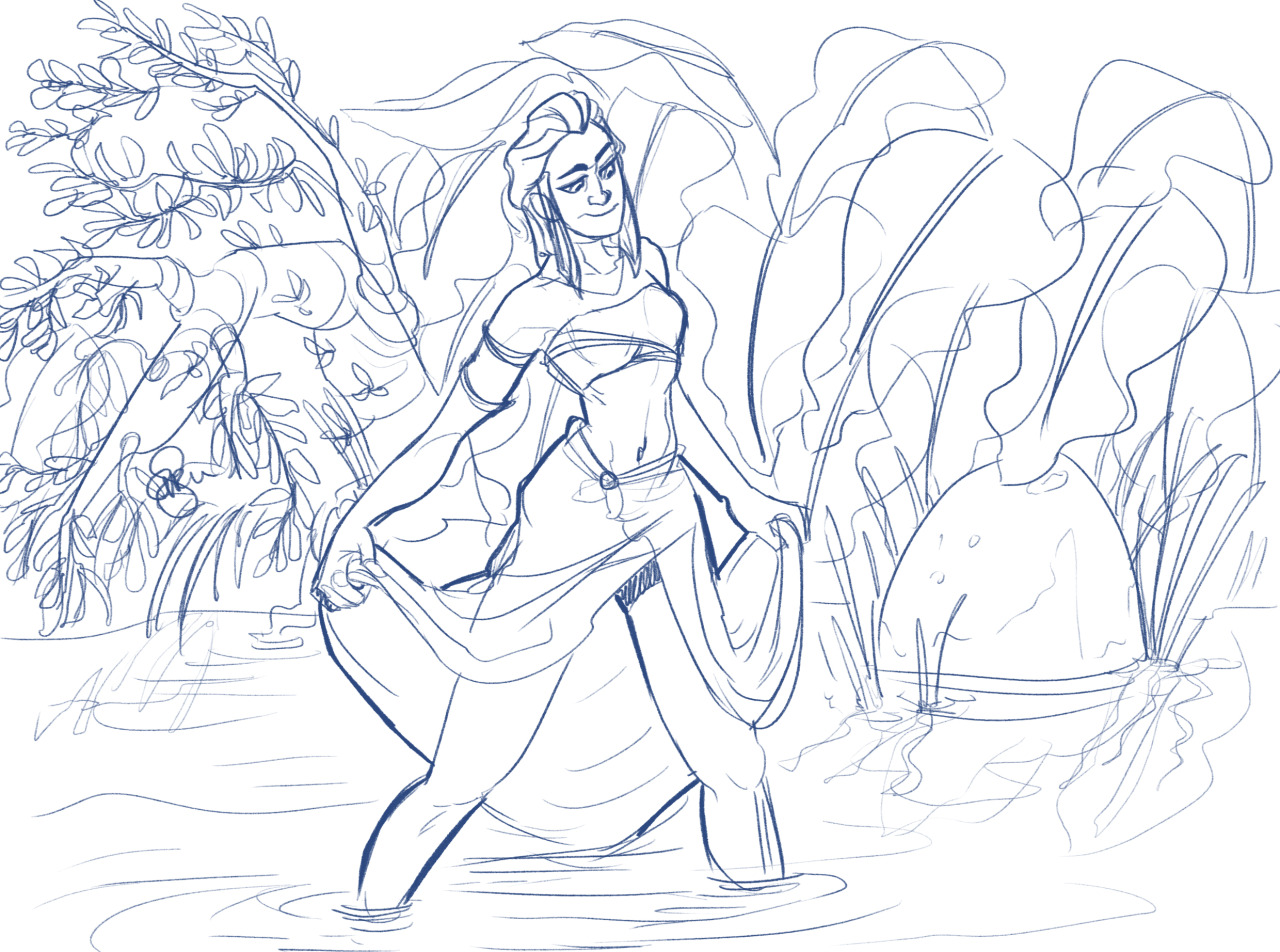 1280x952 A Quick Sketch Of My Character Walking Through