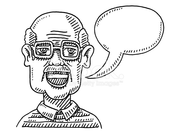 566x440 Old Man Talking Speech Bubble Drawing Stock Vector