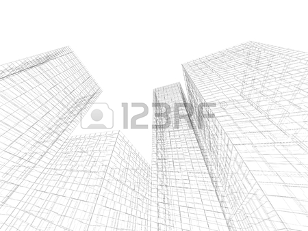 450x338 Digital Graphic Background. Abstract Tall Buildings Perspective