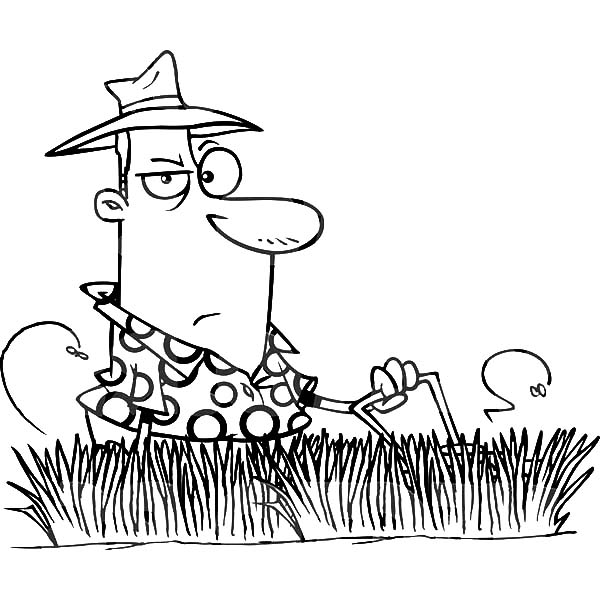 600x612 Man Mowing Tall Grass Coloring Pages Color Luna