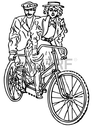 326x450 Retro Tandem Bicycle On White Background Royalty Free Cliparts