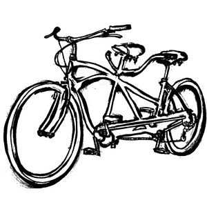 300x300 Tandem Bicycle Drawings Fine Art America
