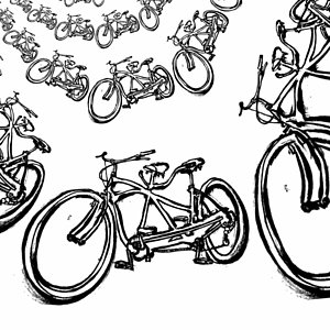 300x300 Tandem Bicycle Drawings Fine Art America
