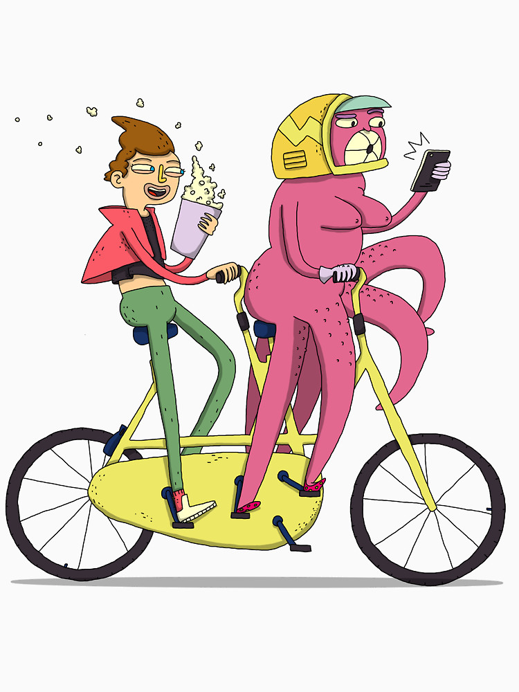 750x1000 Two Silly Men On Their Tandem Bike Unisex T Shirt By Gotonat