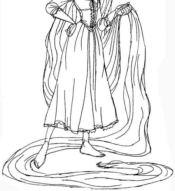 600x653 How To Draw Rapunzel From Tangled With Easy Step By Step Drawing