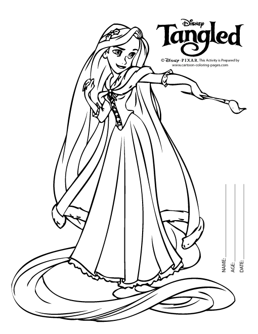 510x660 Rapunzel Colouring Pages