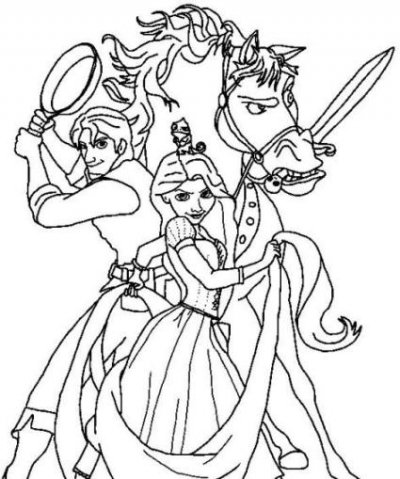 400x479 Tangled Disney Movie Coloring Pages