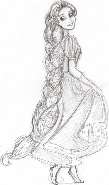 Tangled Rapunzel Drawing at GetDrawings | Free download
