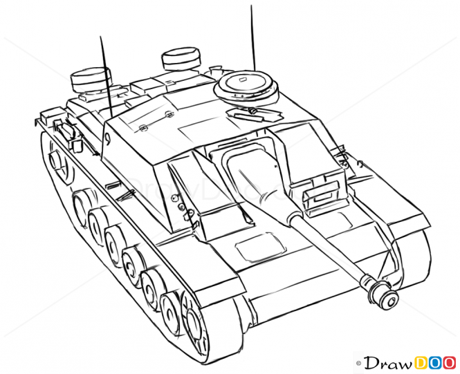 665x541 How To Draw Assault Gun, Stug Iii, Tanks Tanks Art