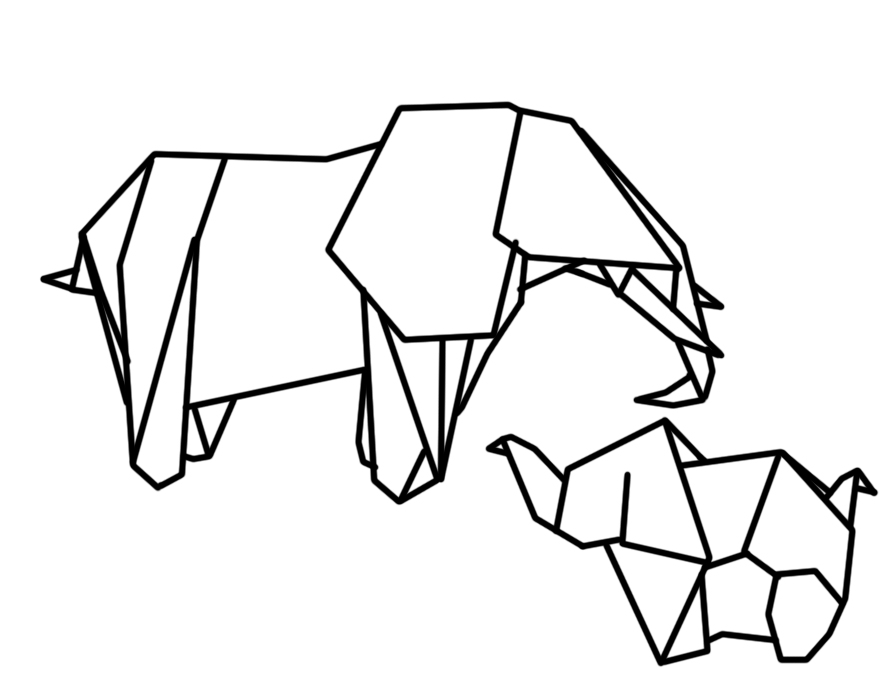 892x700 Geometric Elephant Illustration For Washi Tape Diy