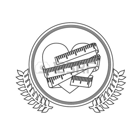 450x450 Monochrome Silhouette With Measure Tape Vector Illustration