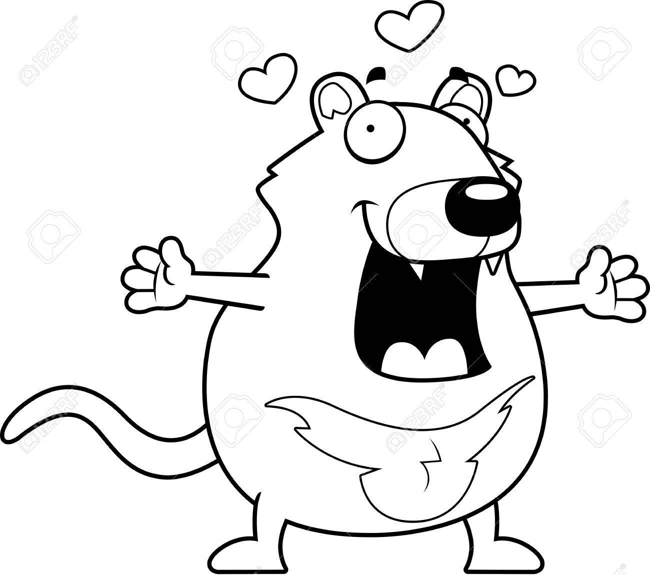 1300x1149 A Cartoon Tasmanian Devil Ready To Give A Hug. Royalty Free