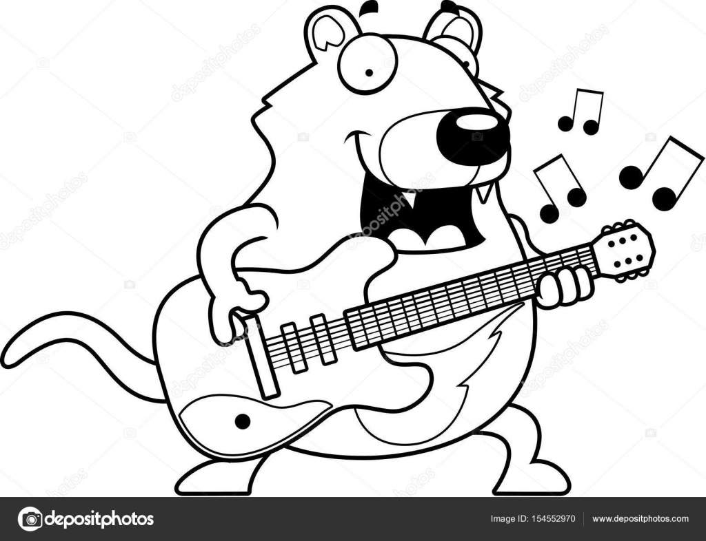 1024x786 Cartoon Tasmanian Devil Guitar Stock Vector Cthoman