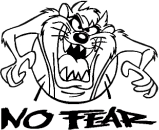 310x254 Fear Tasmanian Devil Decal