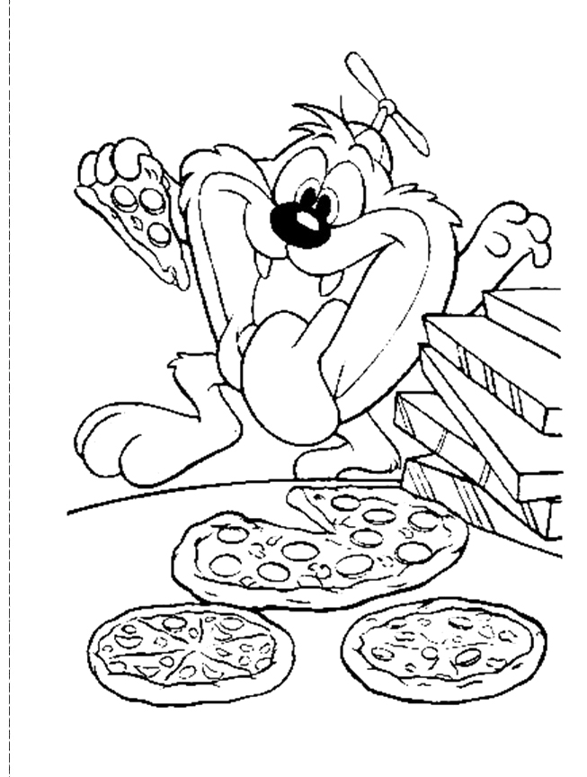 653x864 Pizza Coloring Pages And Tasmanian Devil