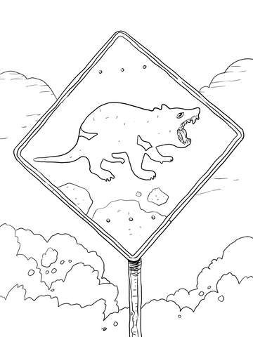 360x480 Tasmanian Devil Sign Coloring Page Free Printable Coloring Pages