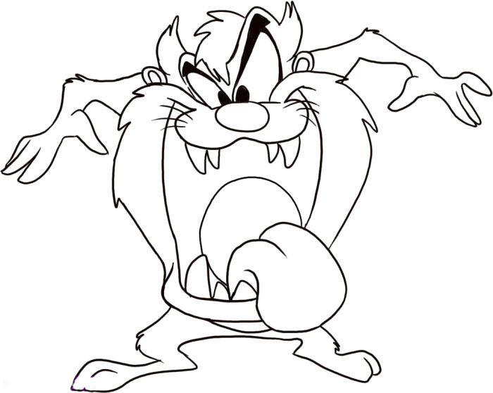 700x558 Tasmanian Devil Evil Coloring Pages