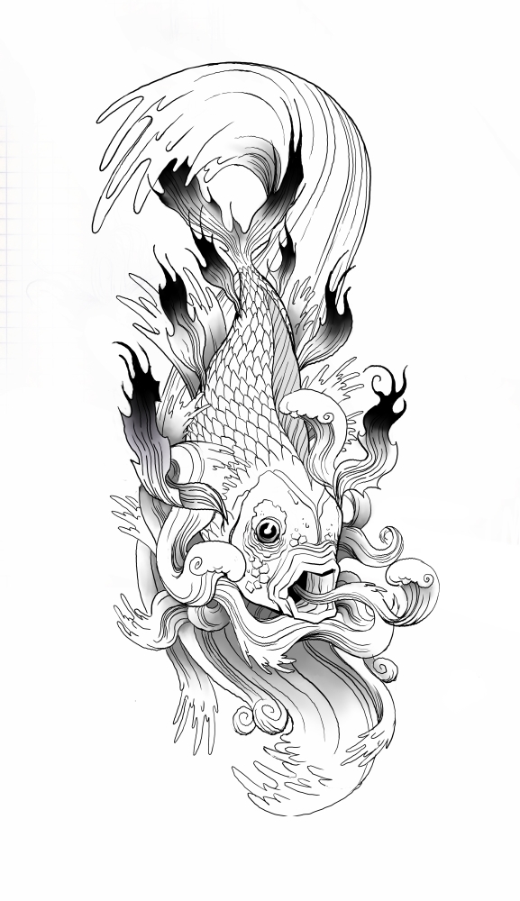 577x1000 Koi Tatoo By Ancorgil