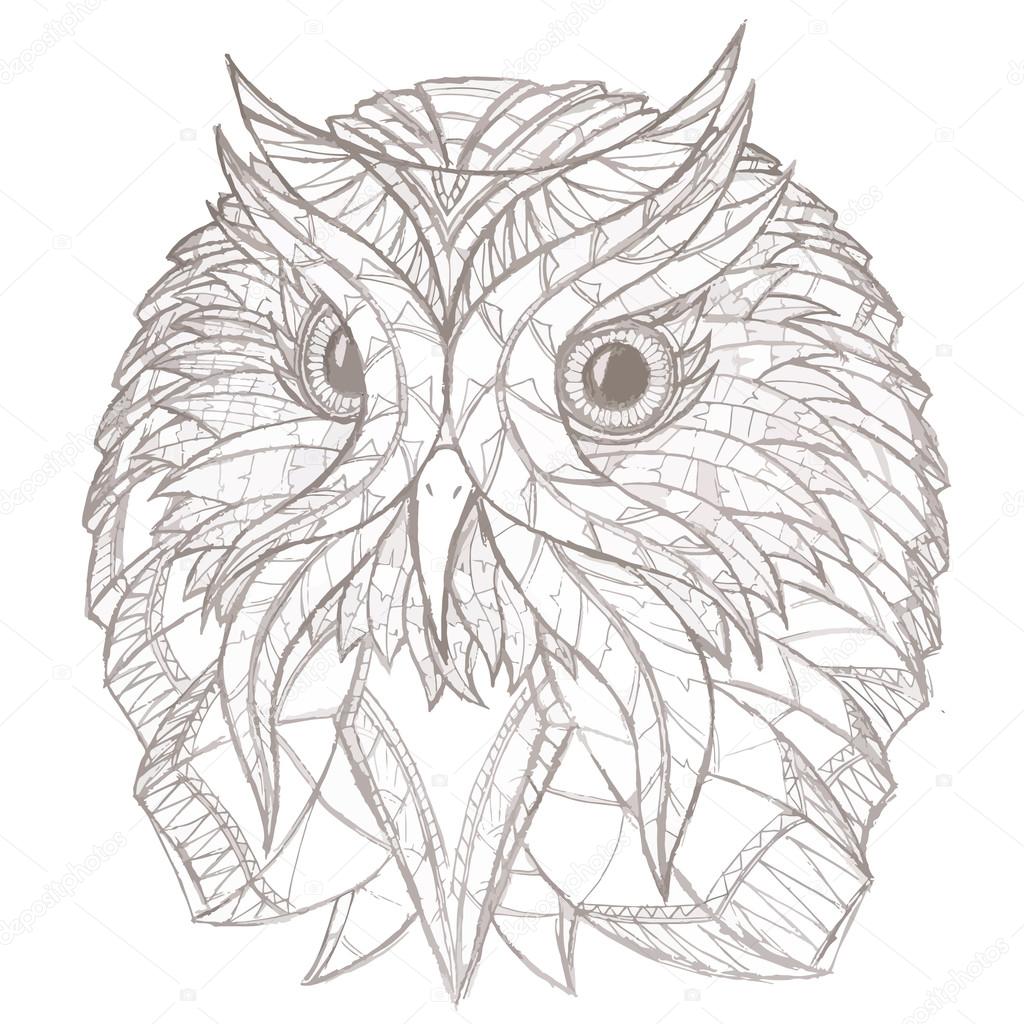 1024x1024 Owl Tatoo. Stock Vector Awesomedwarf