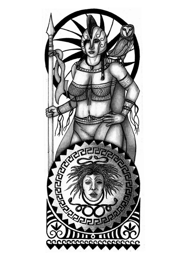 768x1024 Drawn Tattoo Greek Warrior